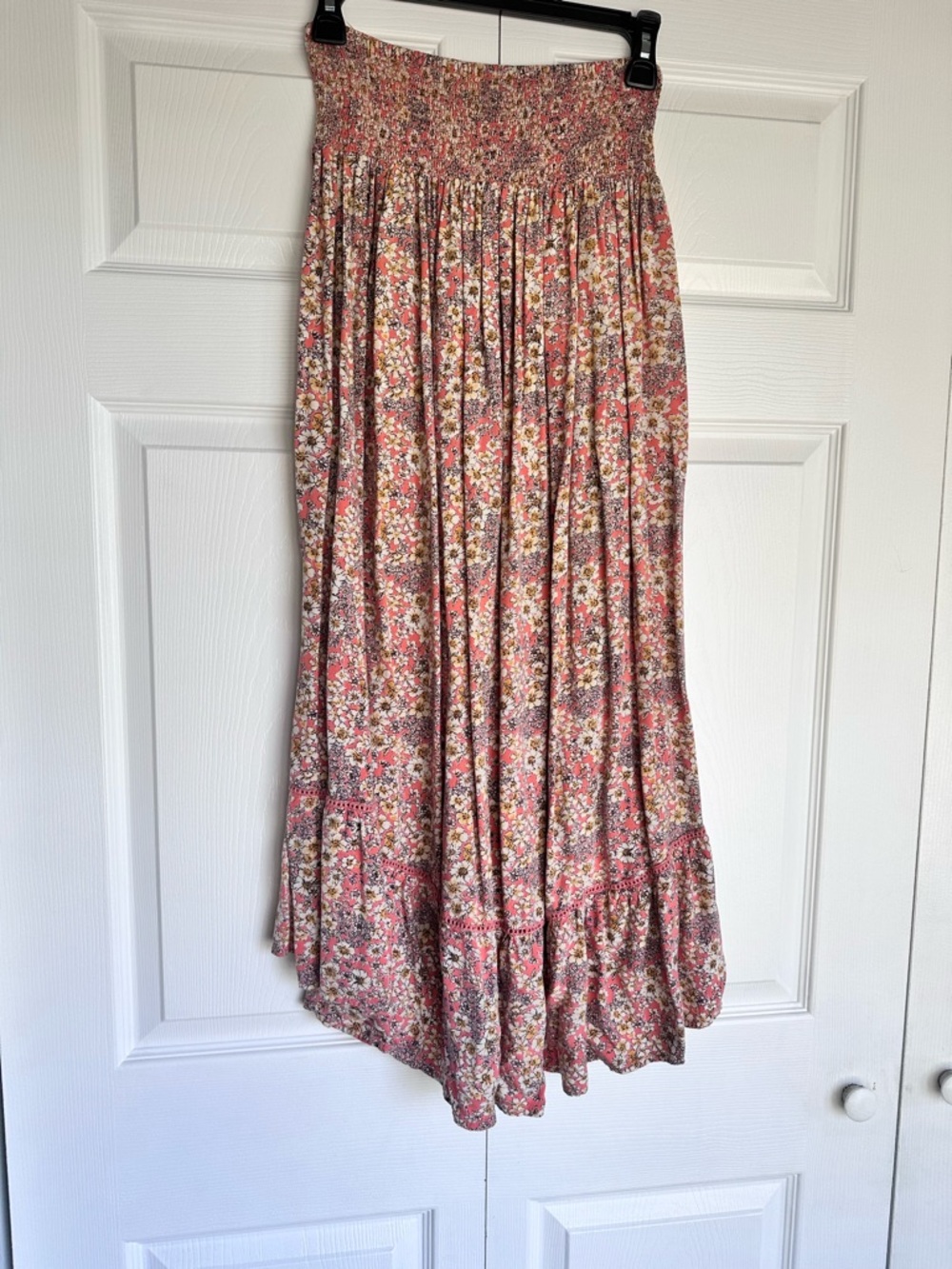Patrons of Peace Pink Floral Asymmetrical Maxi Skirt - Picture 6 of 6